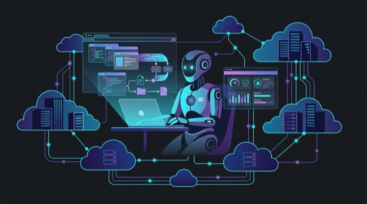 xAI Grok Bot 雲端虛擬機與自主自動化工作流示意圖