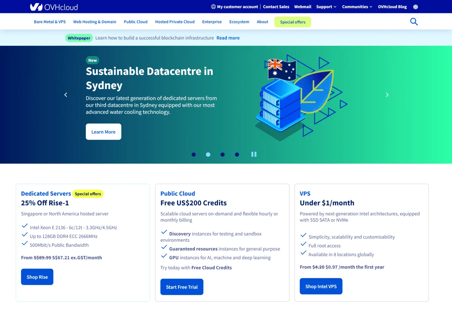 OVHcloud VPS 价格页面